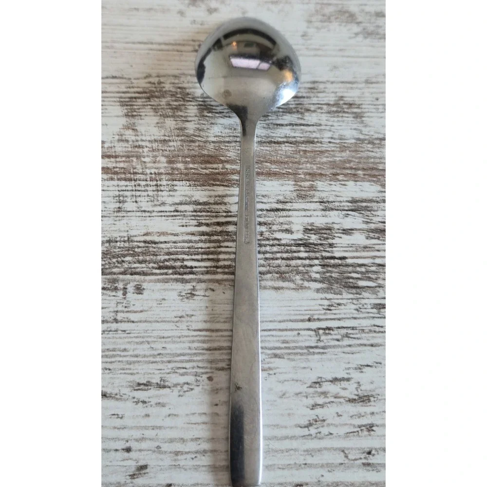 Vintage Carlton Korea Stainless Steel Tablespoons Set of 4 Frosted Leaf Pattern